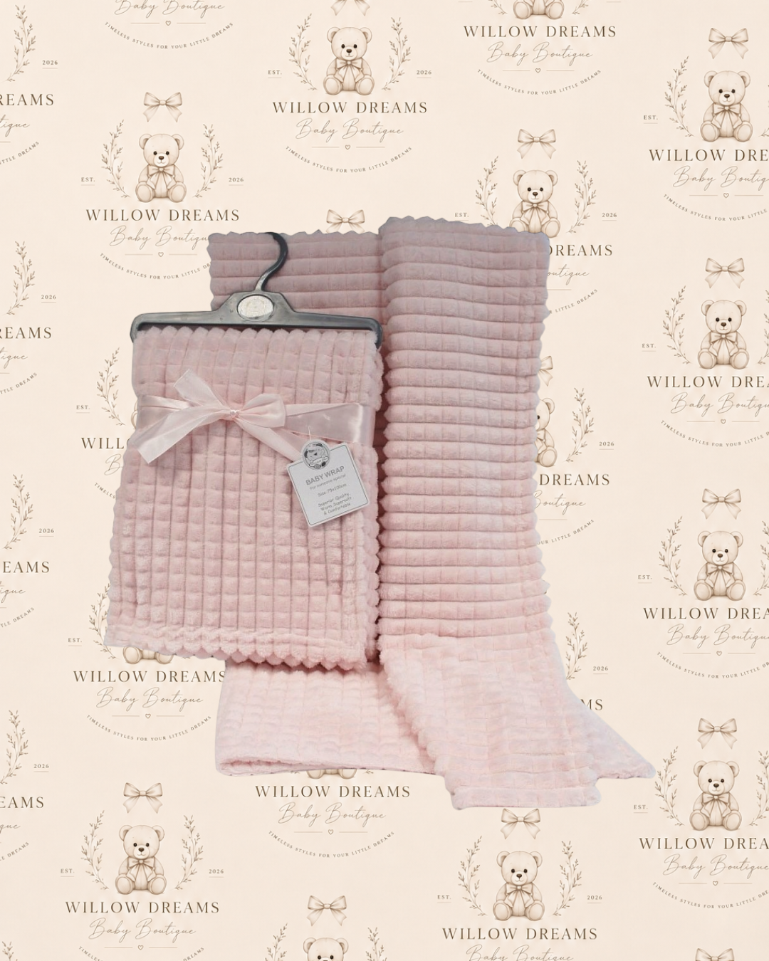 pink waffle blanket
