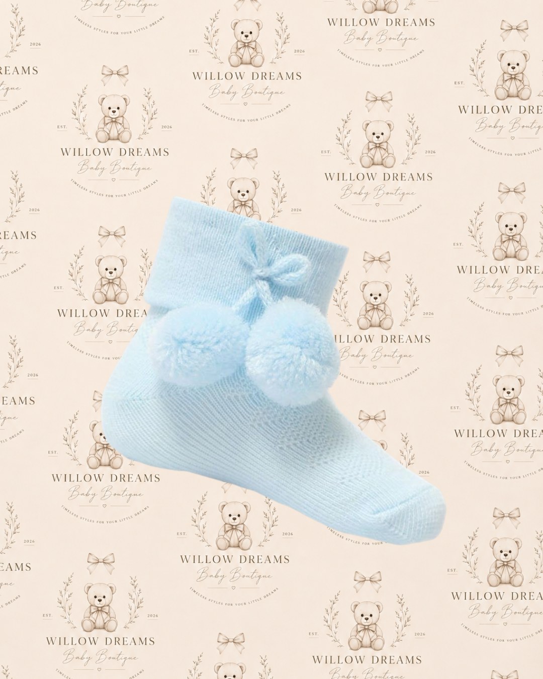 Pom Pom socks blue