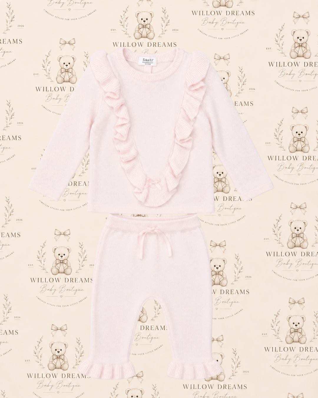 Baby pink knitted set