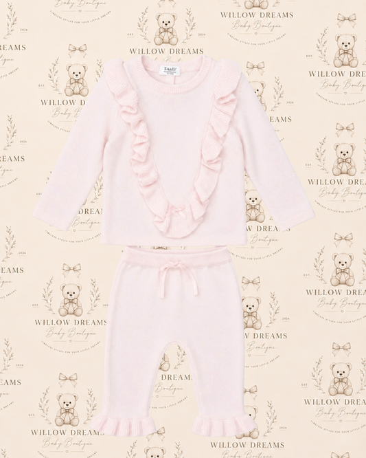 Baby pink knitted set